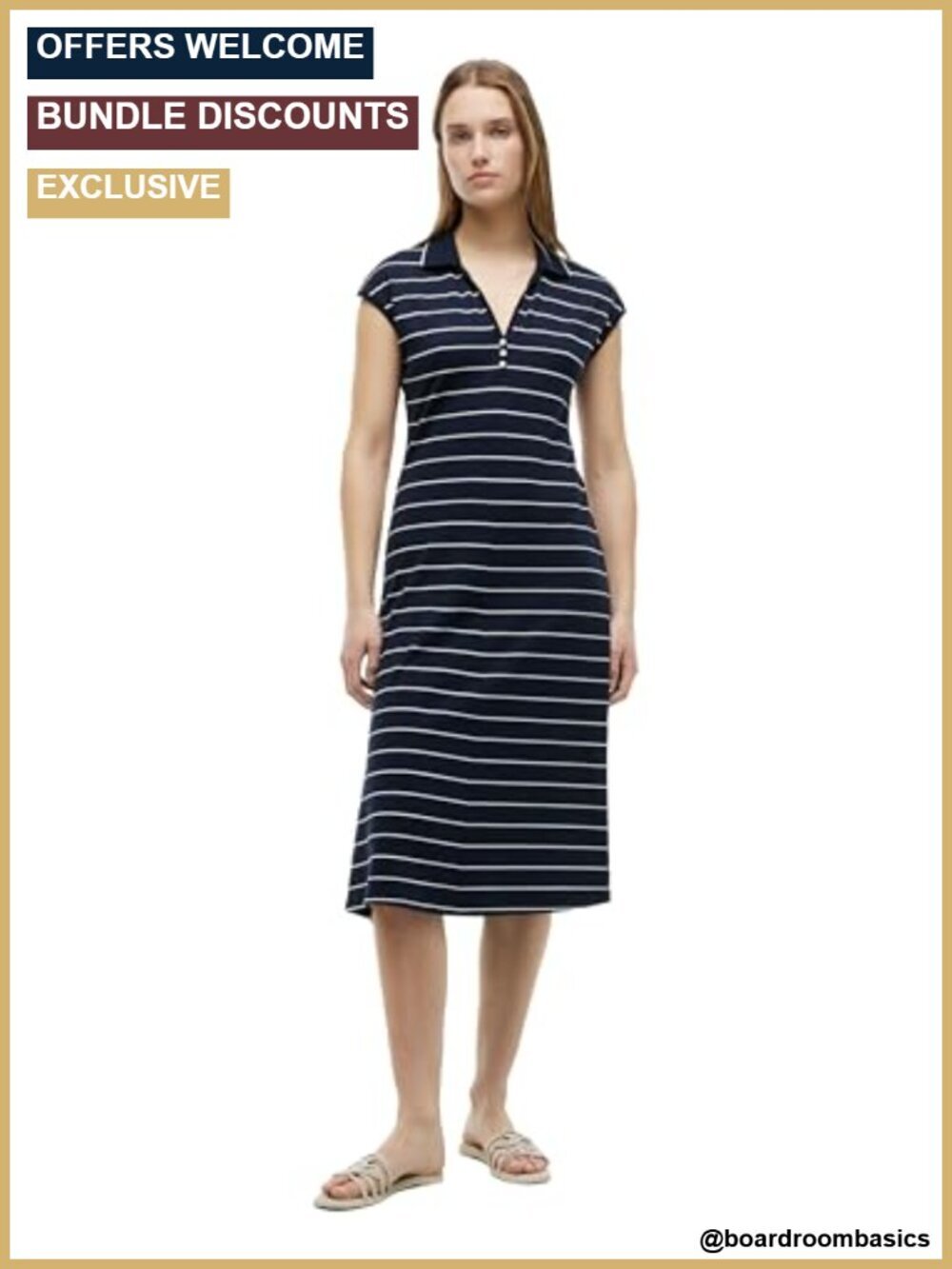 Sleeveless Cotton Polo Dress with Stretch, Casual Tennis Dress Regular Fit